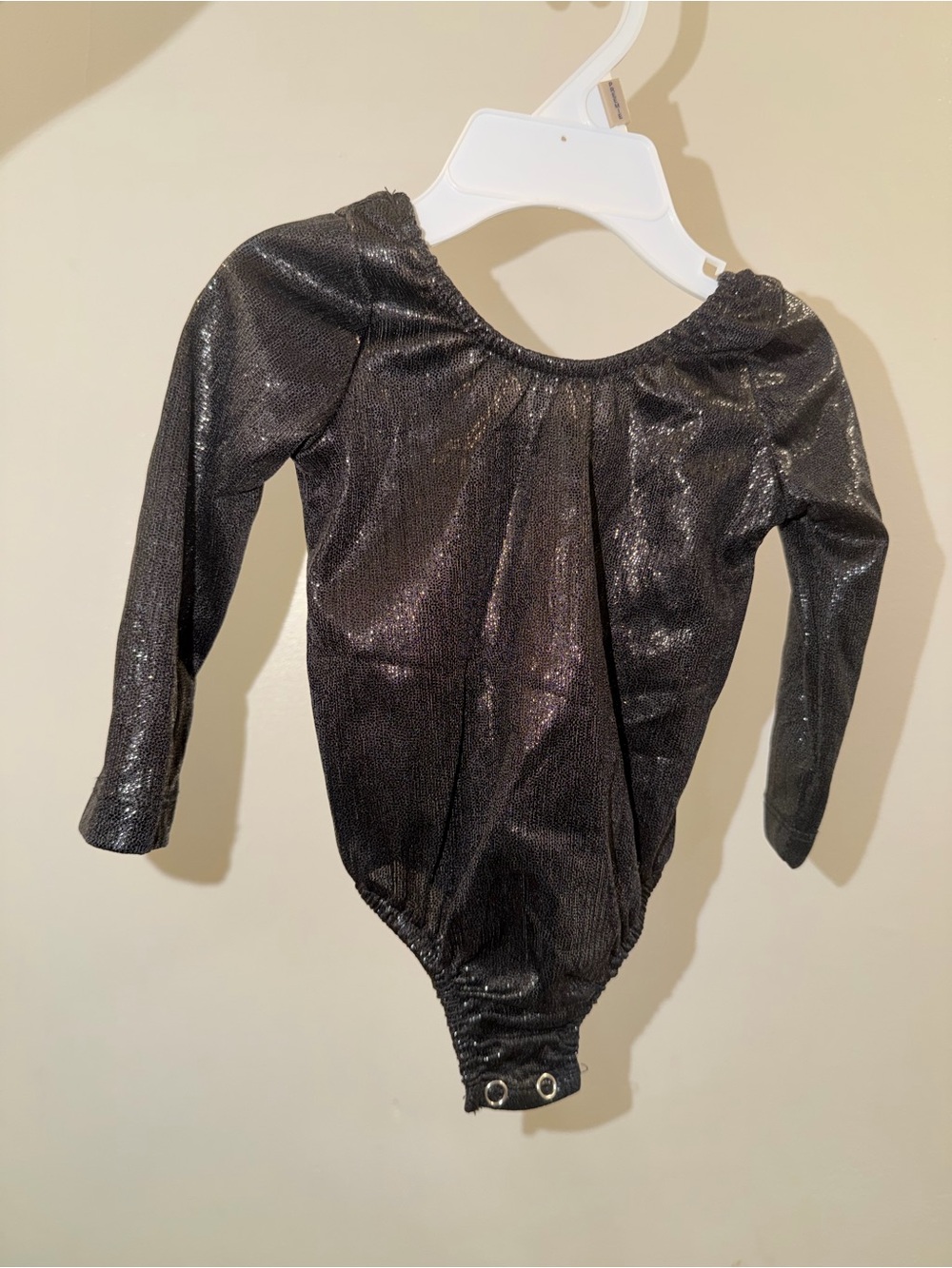 Shimmery Black Long-Sleeve Kids One-Piece Bodysuit